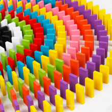 Jouet de domino en bois en arc-en-ciel pour enfants